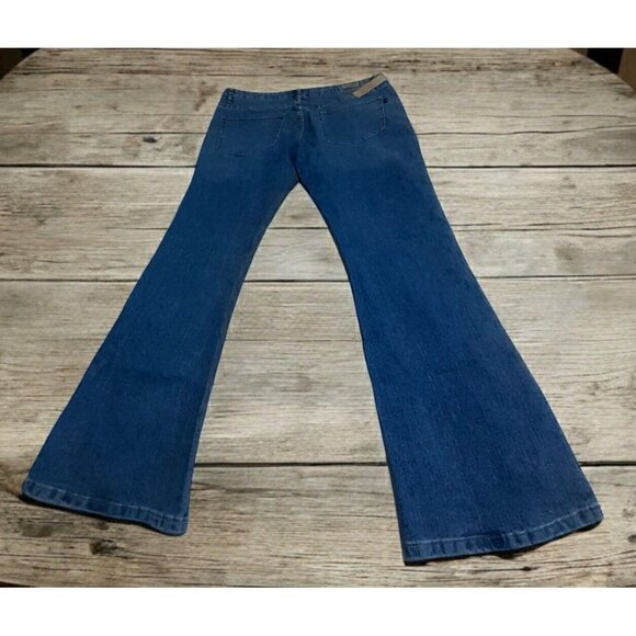 Boho Yoni Jay Denim Jeans Beaded 38" Waist x 32" Bohemian Bell Bottoms - Picture 11 of 15